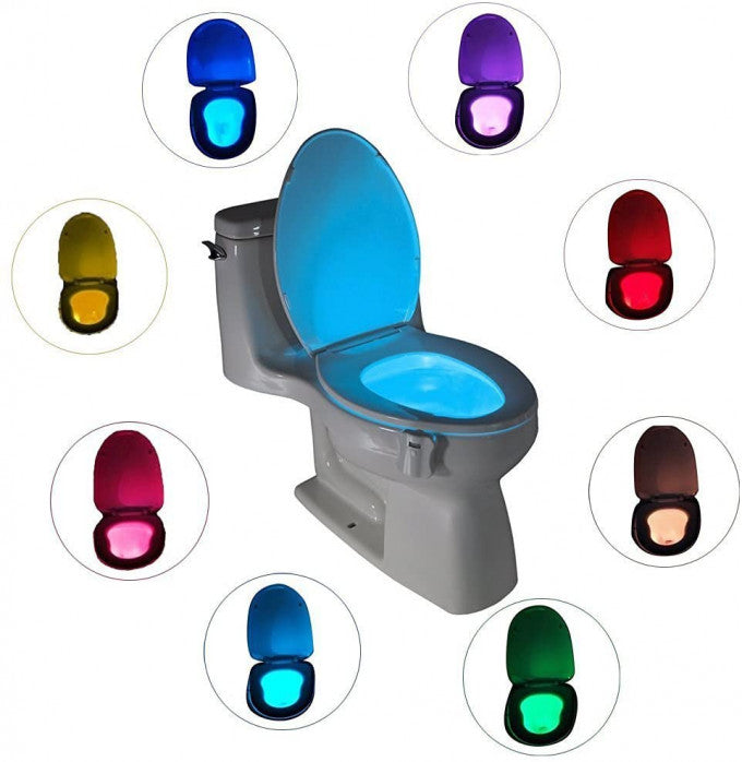 Éclairage automatique toilettes, Lampe pour cuvette WC, Veilleuse WC LED,  détecteur de présence, de mouvement, Abattant lumineux